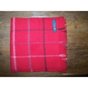 Lambswool Scarf Unisex 54" x 12" Red Plaid